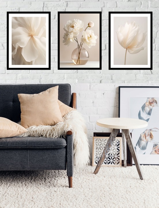 30x40 ZESTAW OBRAZY W RAMIE PLAKATY RAMKA BOHO ROŚLINY KWIATY NATURA