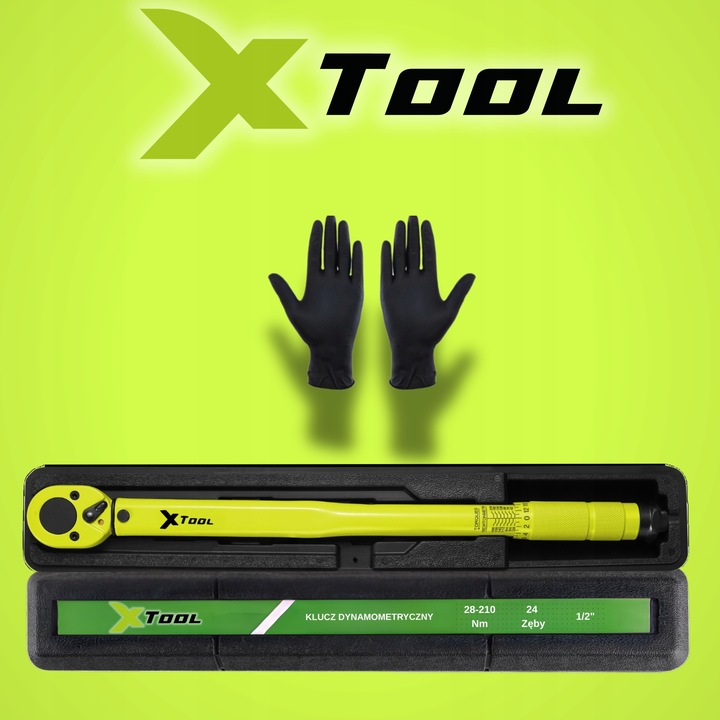 KLUCZ DYNAMOMETRYCZNY 1/2" 28-210Nm CrMO & CrV DO KÓŁ CERTYFIKAT KALIBRACJI