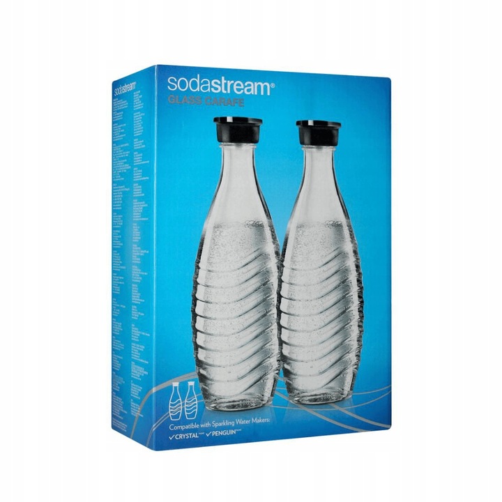 2 Szklane Butelki Karafki SodaStream Crystal Penguin 0,6L