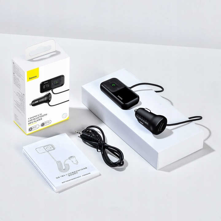 BASEUS TRANSMITER FM BLUETOOTH ŁADOWARKA SAMOCHODOWA 2x USB AUX SD