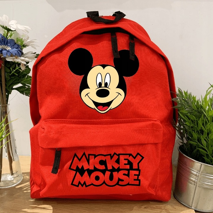 Zestaw Do Szkoły Czerwony Plecak + Piórnik + Pin MICKEY MOUSE Bajka Wzory