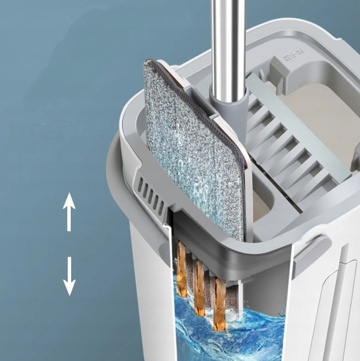 ZESTAW DO CZYSZCZENIA WIADERKO + MOP + 2 WKŁADY ZBIORNIK BRUDNEJ WODY