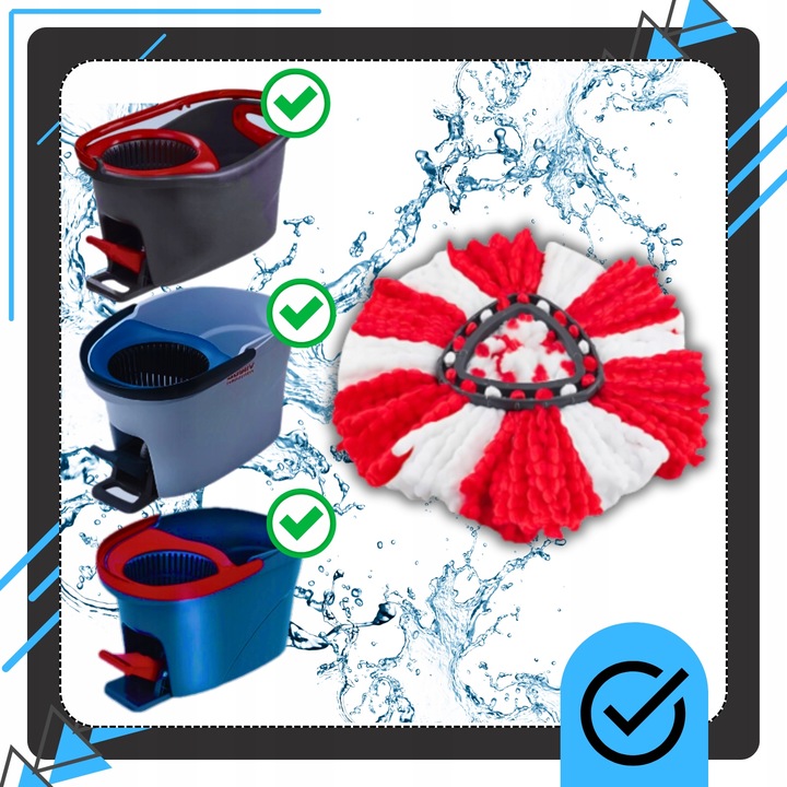 6x WKŁAD DO MOPA OBROTOWEGO MOP ZAMIENNIK VILEDA TURBO WKŁAD MEGA CHŁONNE