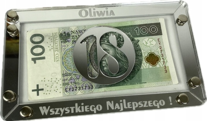 Srebrna Złota Koperta Kartka Pudełko Na Pieniądzę Urodziny 18 30 40