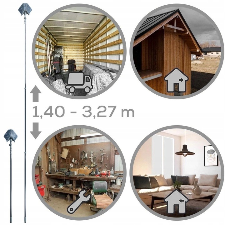 Miotła Teleskopowa do Kurzu i Pajęczyn Trójkątna Solidna VILDE 140-327