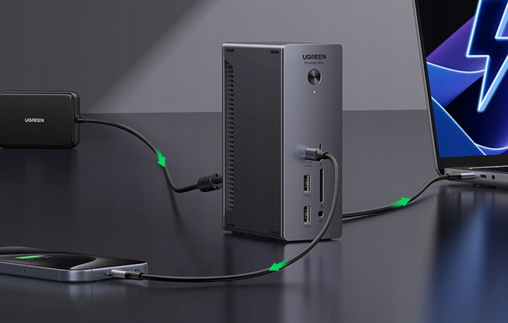 UGREEN Stacja Dokująca Hub 4x USB USB-C RJ45 SD/TF Aux Thunderbolt PD 90W