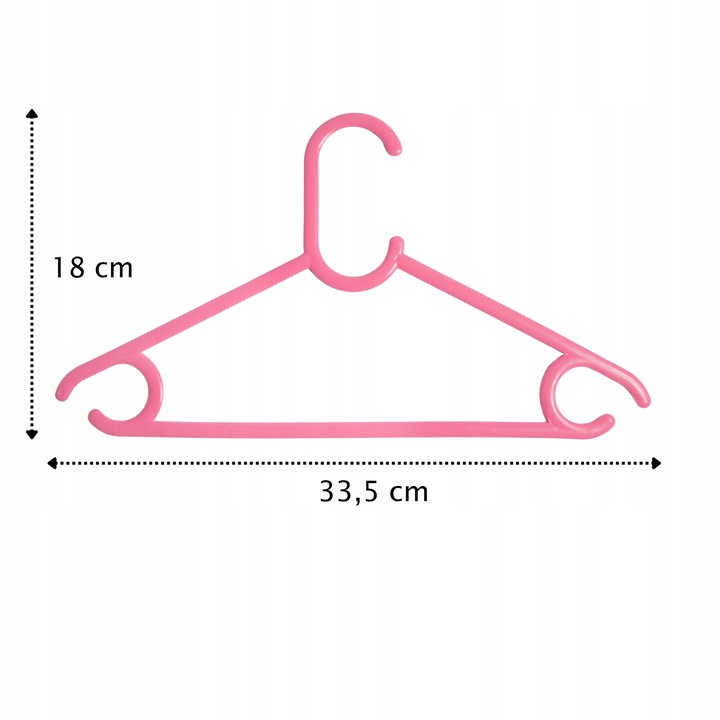 Wieszaki dziecięce dla dzieci na ubrania różowe 25 sztuk ubraniowe