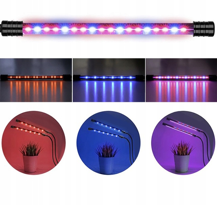 2 x Lampa do Wzrostu Roślin Uprawy 40 LED Panel Timer + Pilot