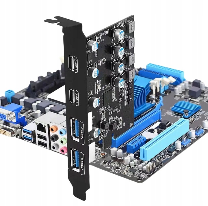 KARTA ROZSZEŻEŃ ADAPTER PCI PCIe 4 porty USB 3.0 2xUSB C 2xUSB A