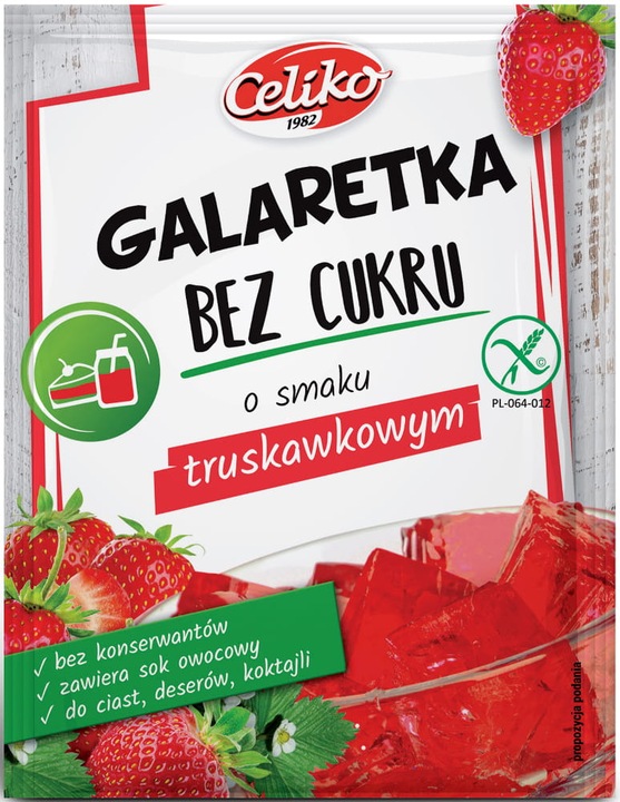 21x Galaretka truskawka cytryna owoce leśne bez cukru 14g CELIKO MIX SMAKÓW