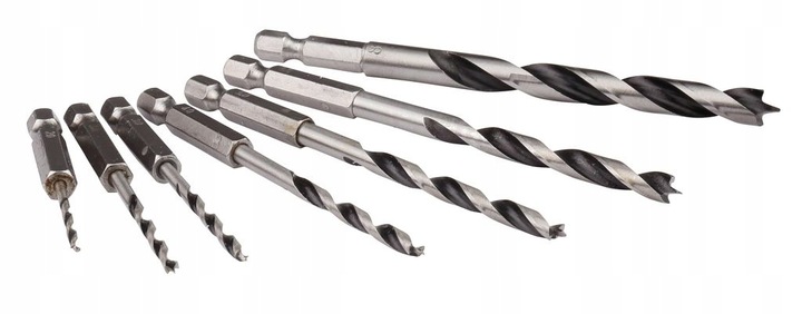 Wiertła do drewna zestaw 1/4" HEX 2 - 8 mm komplet 7 szt. Makita
