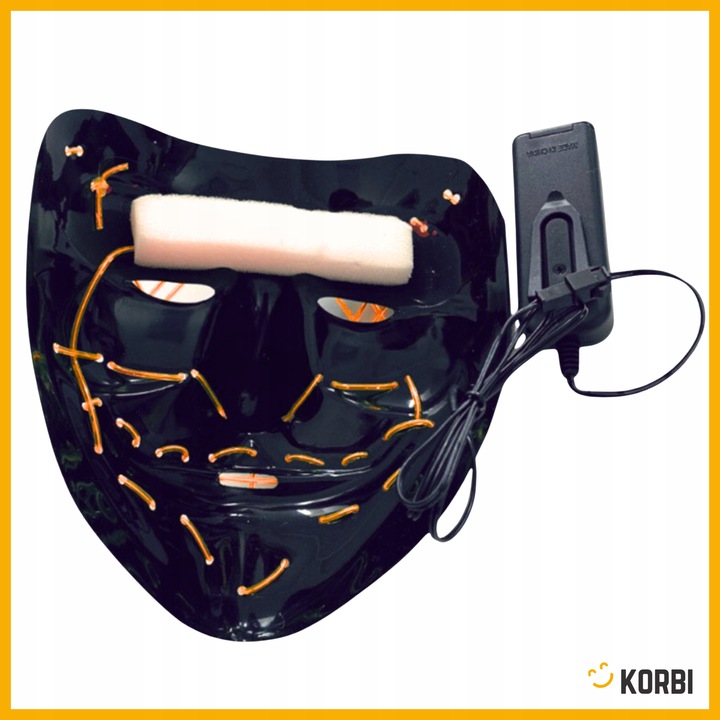 ŚWIECĄCA MASKA LED PURGE NOC OCZYSZCZENIA LEDOWA PRZEBRANIE HALLOWEEN