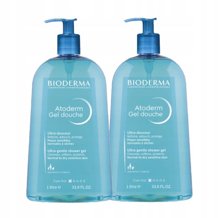 Bioderma Atoderm Gel Douche Żel pod prysznic i do kąpieli 2 x 1000ml ZESTAW