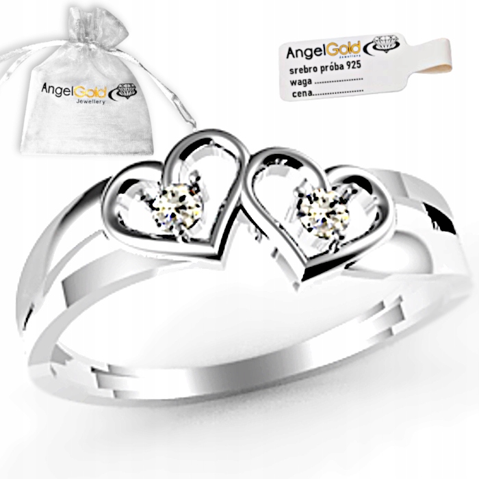 SREBRNY PIERŚCIONEK UROCZE SERDUSZKA PR.925 AŻUR
