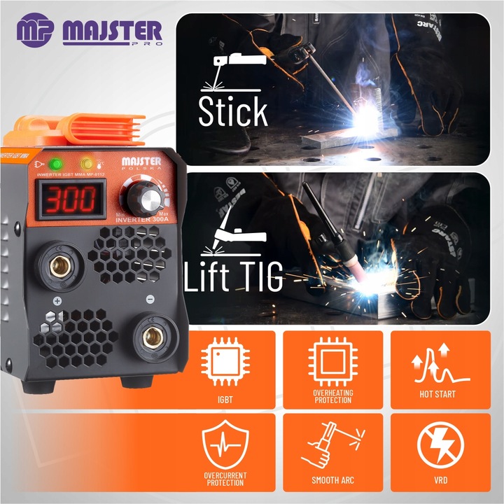 SPAWARKA inwerterowa inwertorowa MMA TIG IGBT LCD Majster Polska