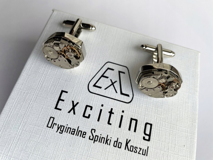 Spinki do mankietów koszuli EXC Mechanizm Zegarka Steampunk Zegar Zegarki