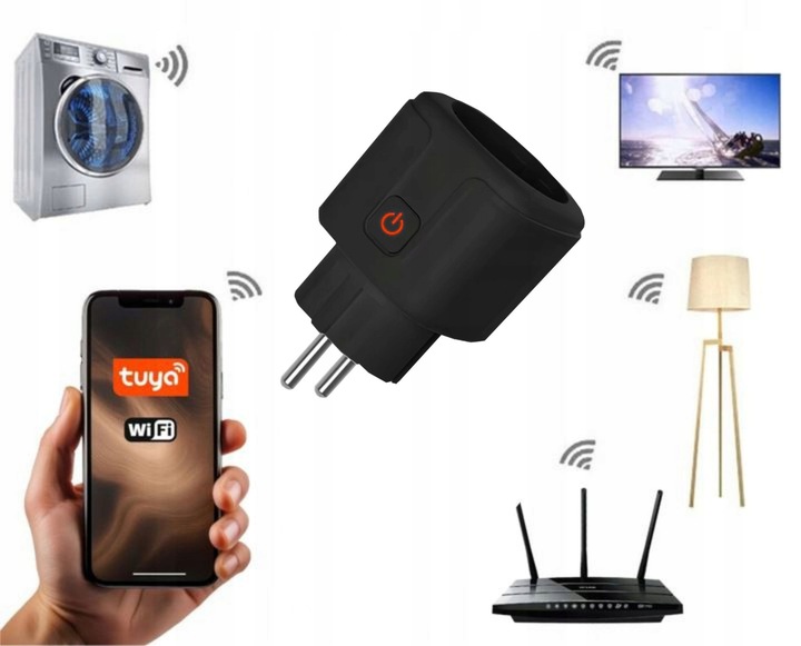 INTELIGENTNE GNIAZDKO GNIAZDO WIFI WATOMIERZ TIMER LICZNIK Smart TUYA 16A