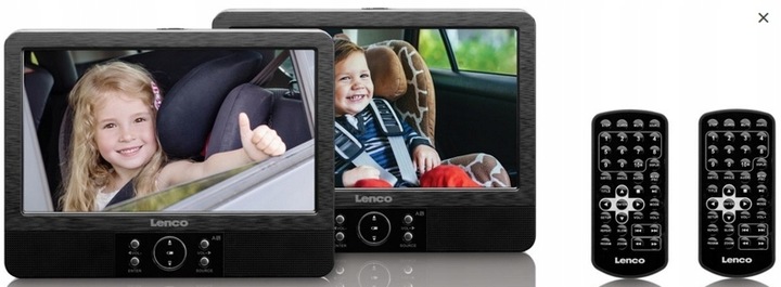2 Monitory LCD 9 2xDVD Lenco DVP-928 USB SD DivX
