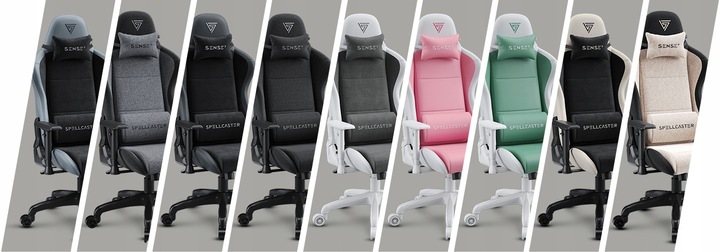 Fotel Gamingowy Biurowy Regulowany Materiał Alcantara + Ekoskóra Sense7