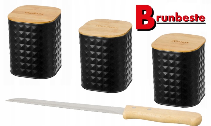 Chlebak w zestawie z 3 pojemnikami Czarny BB-1627