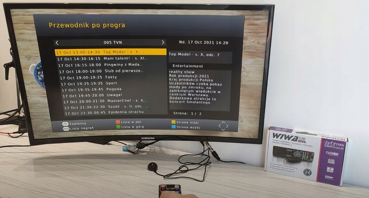 DEKODER TUNER DO TV NAZIEMNEJ DVB-T2 H.265 FULL HD MINI STICK PILOT