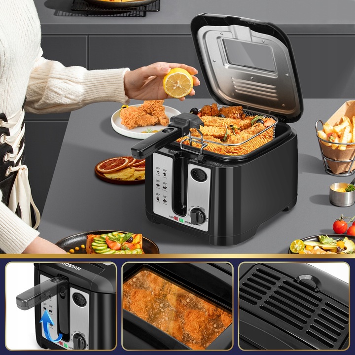 FRYTKOWNICA FRYTOWNICA MOCNA 2,5L ŁATWE SZYBKIE SMAŻENIE FRYTEK