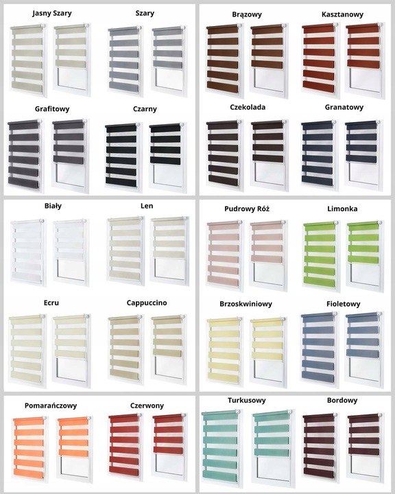 ROLETA ROLETY DZIEŃ NOC 57x150 CM NA WYMIAR KOLORY