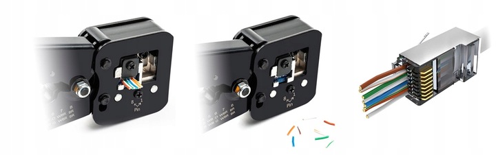 Zaciskarka RJ45 Przelotowa Złącz Wtyków RJ-45 Zaciskacz Złączek RJ 45 11 12
