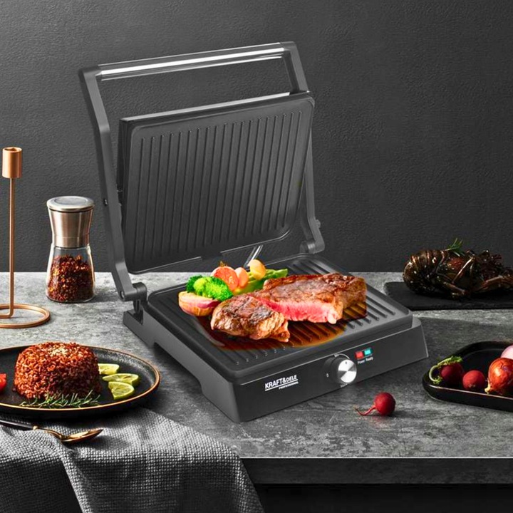 GRILL OPIEKACZ TOSTER ELEKTRYCZNY DO KANAPEK PANINI ROZKŁADANY DUŻY