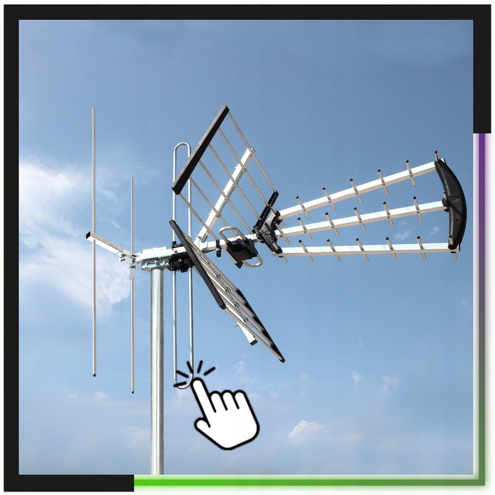 Antena do TV naziemnej DVB-T2 COMBO MUX8 4K LTE aktywna ze