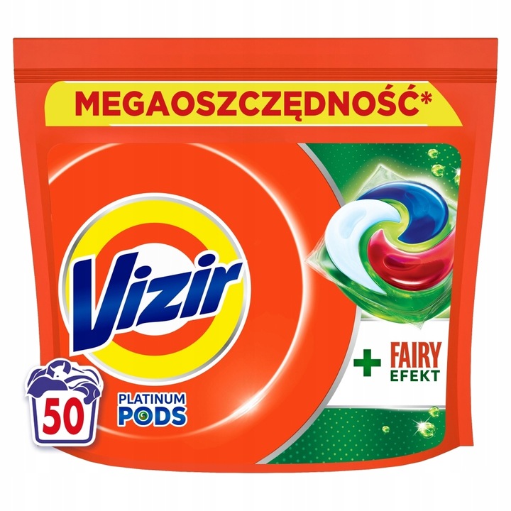 Vizir + Fairy Effect Pods Kapsułki do prania białych tkanin, 50 prań