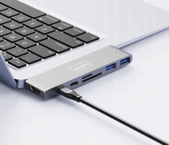 Hub USB-C Macbook 7w1 Adapter HDMI 4K USB 3.0 do Macbook Pro Air M1 M2 M3