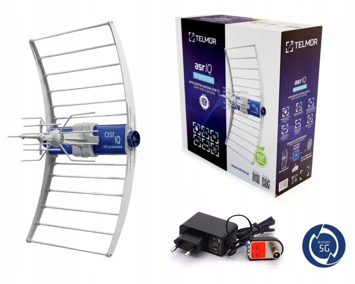 Antena UHF Telkom-Telmor ASR IQ 5G NEW z zasilaczem