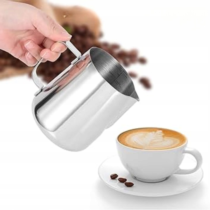 DZBANEK KUBEK DO SPIENIANIA MLEKA NA MLEKO STALOWY NIERDZEWN MLECZNIK