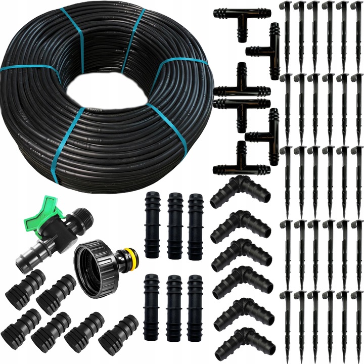 LINIA KROPLUJĄCA NAWADNIANIE KROPELKOWE 50m+ 56el. WĄŻ KROPELKUJĄCY MOCNY