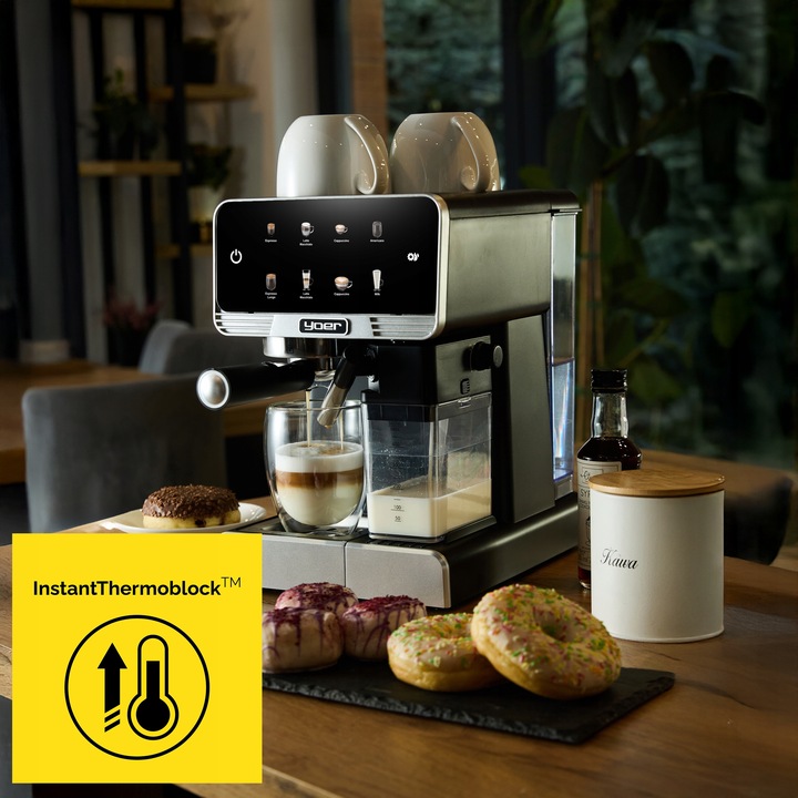 Ekspres do kawy ciśnieniowy Yoer +LED 20bar 1350W Automatyczny