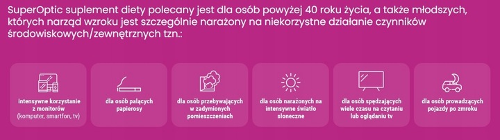 Witaminy do oczu Superoptic 30 kaps. Lepszy i zdrowy wzrok luteina omega-3