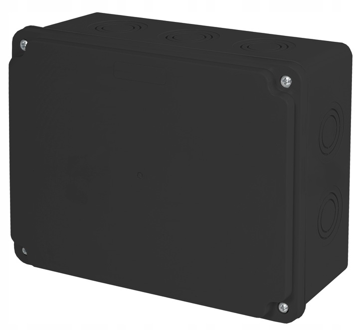 CZARNA PUSZKA INSTALACYJNA HERMETYCZNA ELEKTRYCZNA OBUDOWA 190X150X80