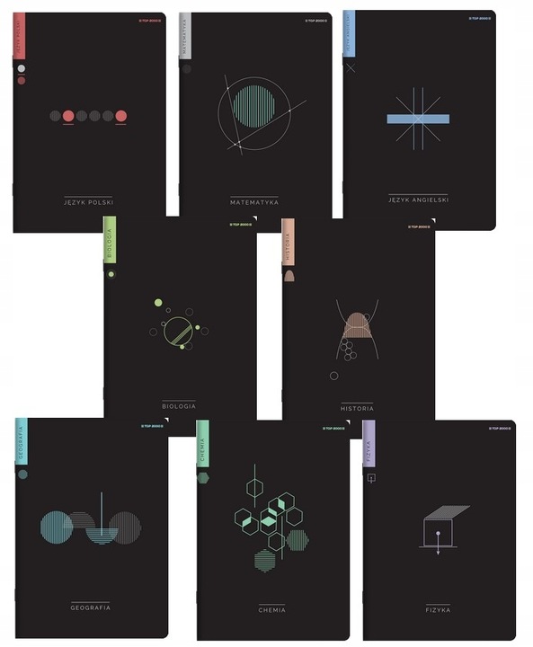 TOP 2000 ZESZYTY PRZEDMIOTOWE A5/60 z marginesem ze ściągą klasy 7-8, LO