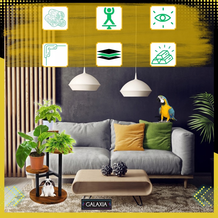 KWIETNIK STOJĄCY Stojak na Kwiaty Kwiatki Rośliny Metalowy Drewniany Loft