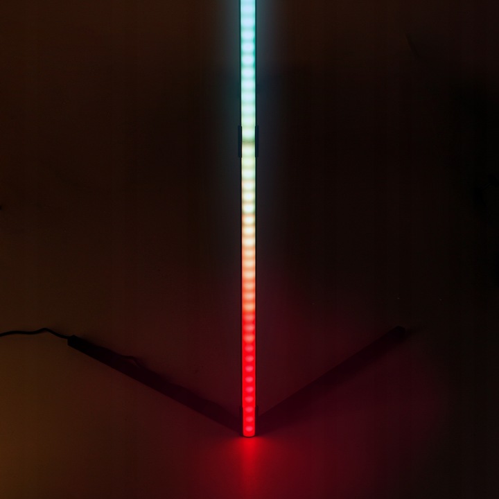 LAMPA podłogowa LED narożna APLIKACJA 140CM STOJĄCA RGB CCT + pilot