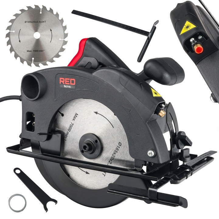 PIŁA TARCZOWA PILARKA RĘCZNA DO DREWNA Z LASEREM 2250W PRZECINARKA 185