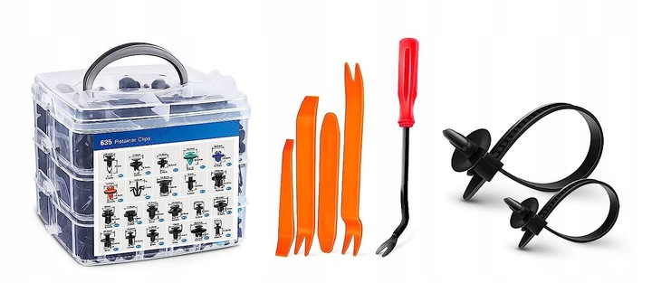 ZESTAW UNIWERSALNYCH SPINEK SAMOCHODOWYCH 635 SZT