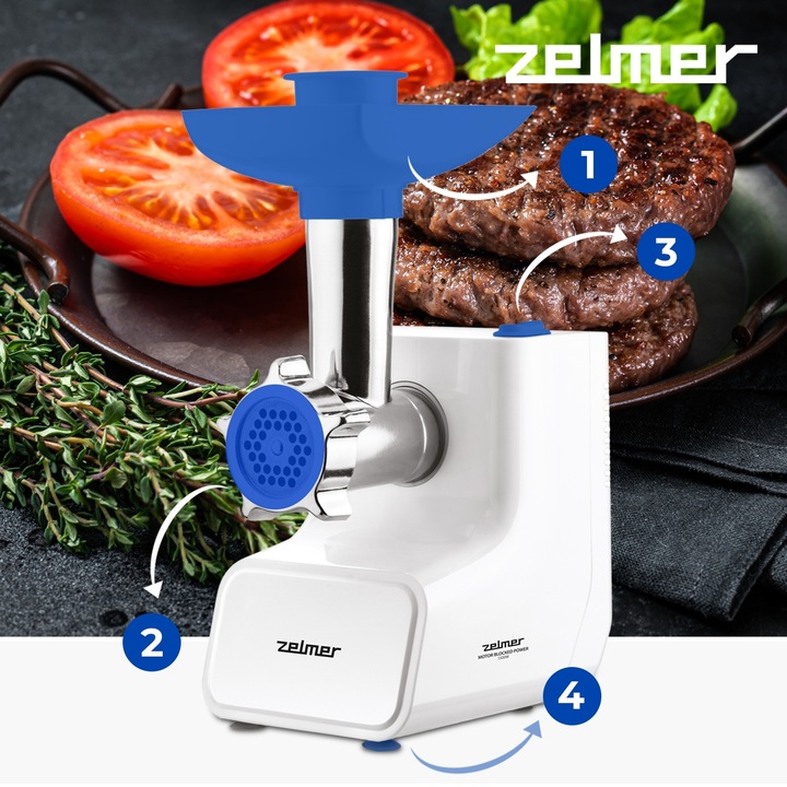 MASZYNKA DO MIELENIA MIĘSA MASZYNA ELEKTRYCZNA ZELMER 1500W 2 KG/MIN