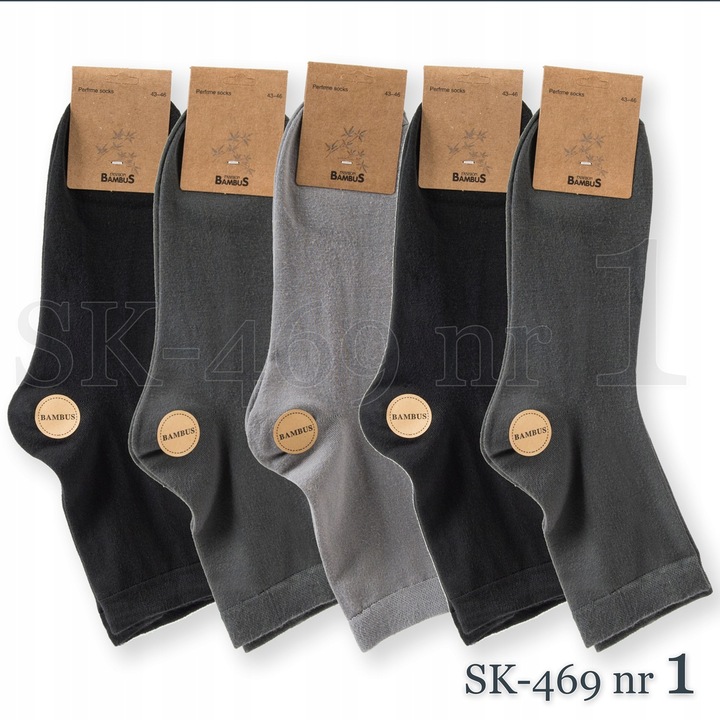 SKARPETY BAMBUSOWE męskie Czarne Antybakteryjne SKARPETKI PREMIUM
