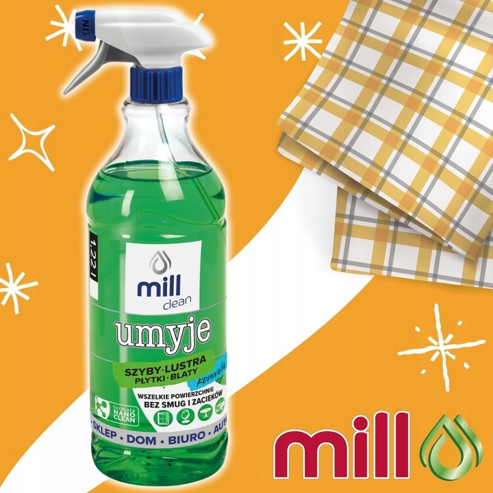 Mill Clean UMYJE Płyn do Mycia Szyb Luster Glazury Mix 4,88l