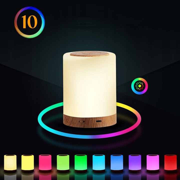 LAMPKA NOCNA LED, DOTYKOWA, ŚCIEMNIANA, LAMPA STOŁOWA LED, LAMPKA