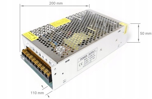 ZASILACZ 12V 250W 20A IP20 DO TAŚM LED, CCTV