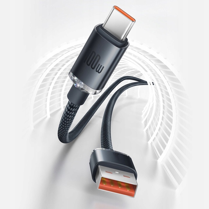 BASEUS SZYBKI KABEL USB USB-C TYP C 100W 6A MOCNY PRZEWÓD DO ŁADOWANIA 1,2m
