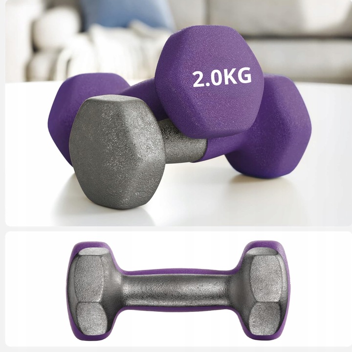 Zestaw hantli do ćwiczeń hantle hantelki ciężarki fitness stojak 1/2/3KG 12